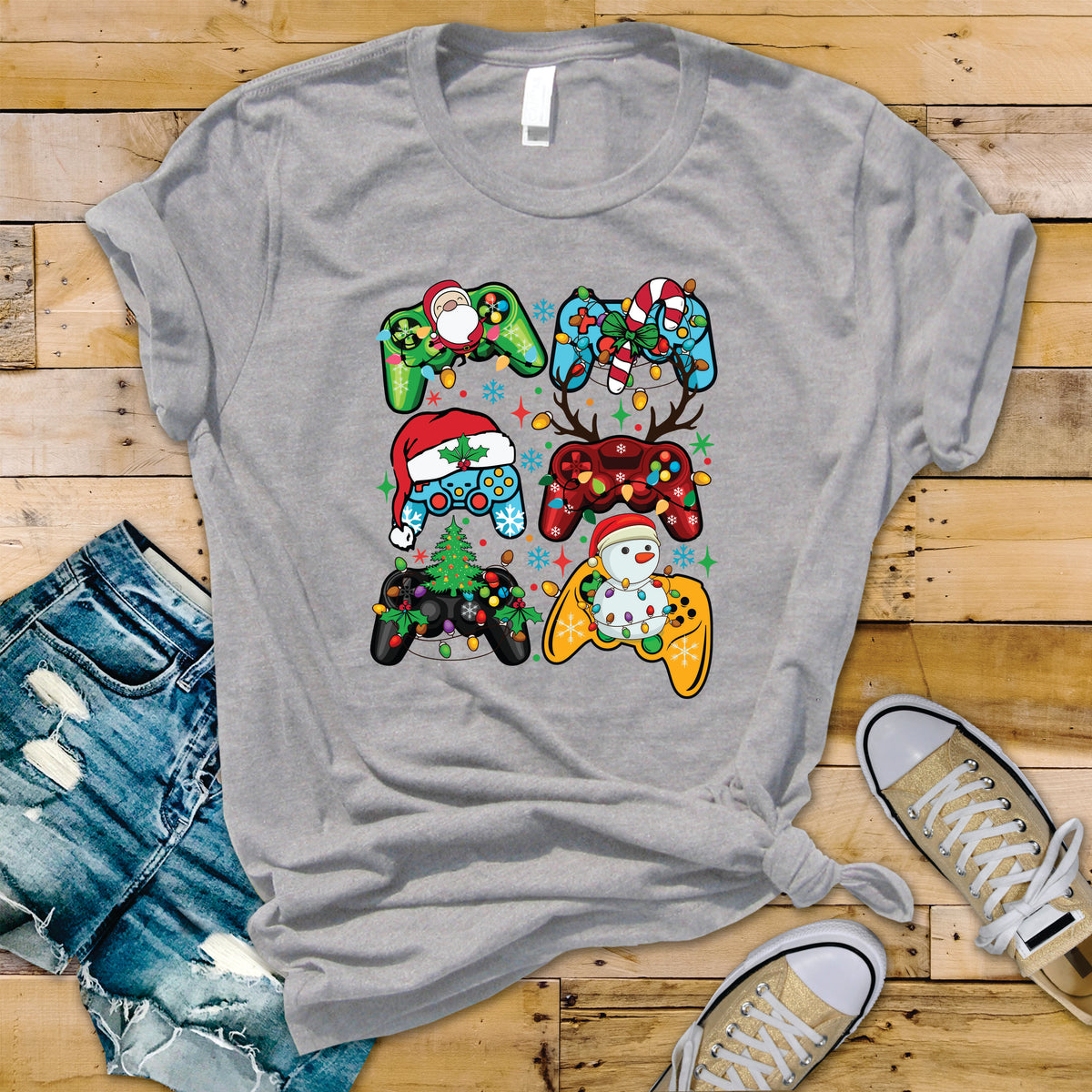 Retro Christmas Game Controller Collage - Transfer