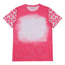 Polyester Bleach T-Shirt - Soft Pink Leopard