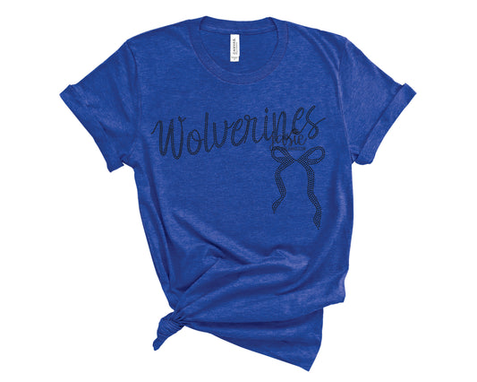 Mascot with Bow - Wolverines- SPANGLE