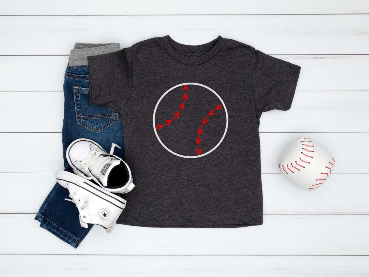 Baseball Outline-white and red- Transfer