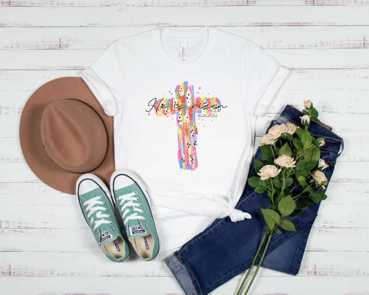 Brushstroke He is risen cross - Transfer