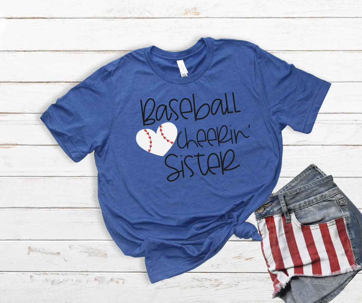 Cheerin Sister Baseball Heart- Transfer