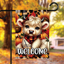 Fall Welcome Cow with Coffee Garden Flag