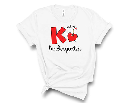 K Is For Kindergarten Apple - Transfer