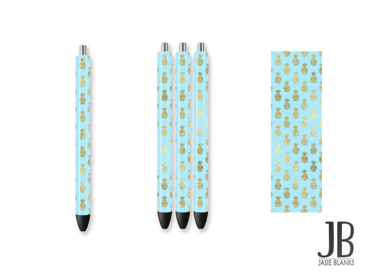 Pen Wrap-Mint & Gold Pineapple