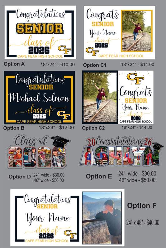 Class of 2026 Yard signs