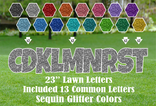 Common Consonants 23"  Luckiest Guy Font Yard Sign Letters - Sequin
