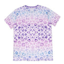 Polyester Bleach T-Shirt - Pastel Purple Leopard