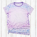 Polyester Bleach T-Shirt - Pastel Purple Leopard
