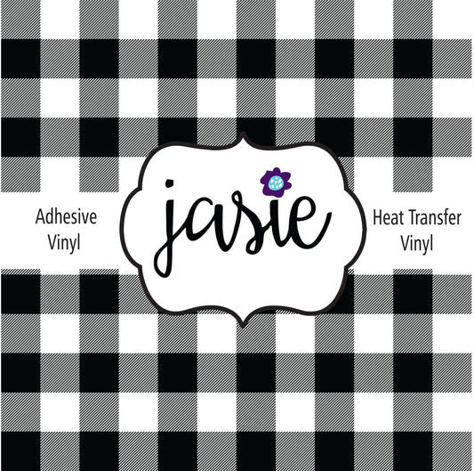 Buffalo Plaid Printed Vinyl- Black/White
