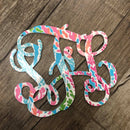 Acrylic- Monogrammed Car Charm-Clear