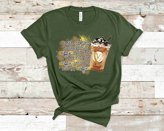 Coffee Spelled Backwards- Transfer