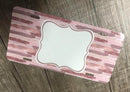 License plate- Blush/ Glitter Brush Strokes