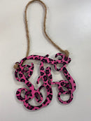 Wood Monogram Car Charm