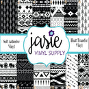 Black Aztec Printed Vinyl