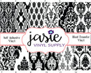 Black Damask Printed Vinyl