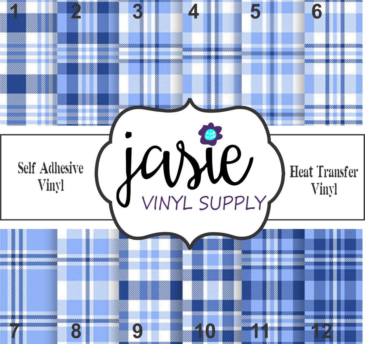 Blue Plaid Printed Vinyl