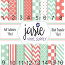 Coral and Mint Printed Vinyl