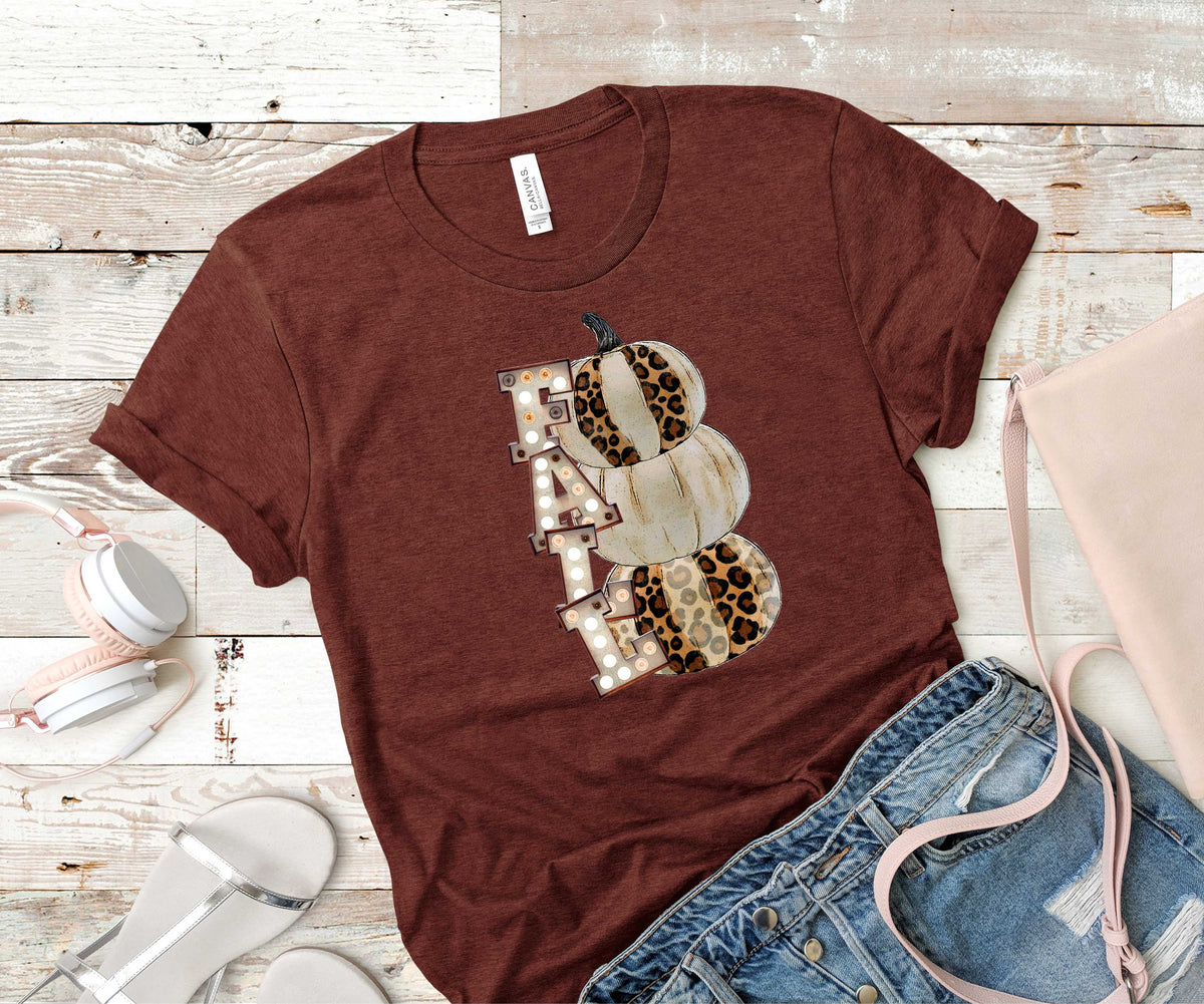 FALL Leopard Stacked Pumpkins - Transfer