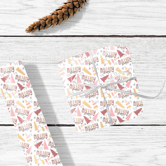 Pink Christmas Wrapping Paper