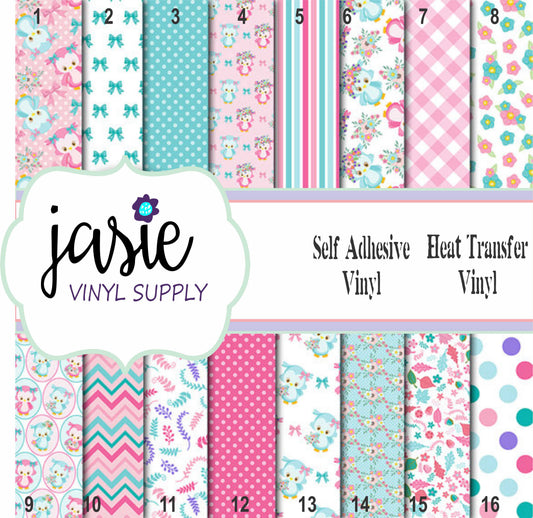 Girly Owl Printed Vinyl