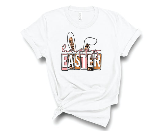 Happy Easter Ears Leopard Neutral - Transfer