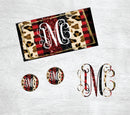 Leopard/ Buffalo Plaid Glitter Car Kit
