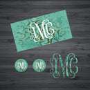 Teal & Gold Glitter Leopard Car Kit