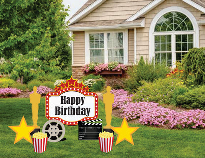 Happy Birthday Movie Yard Card Set