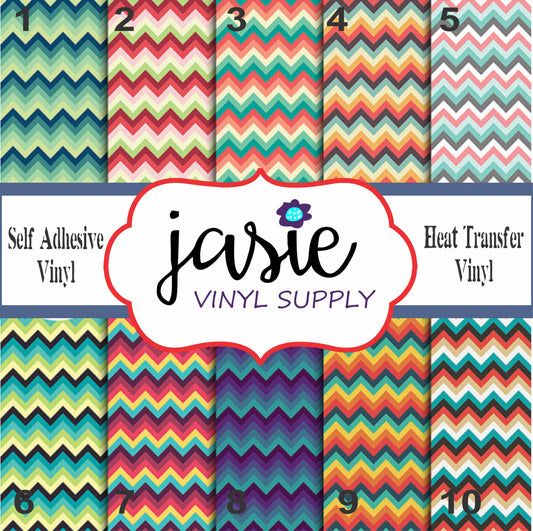 Multi toned Chevron Printed Vinyl
