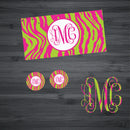 Neon Pink/ Green Zebra Car Kit