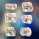 Nurse Letters Pink - Sticker