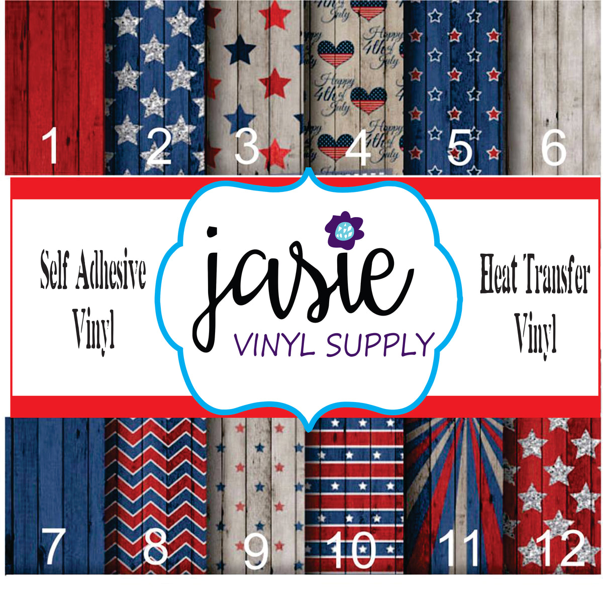 Patriotic Wood Printed Vinyl