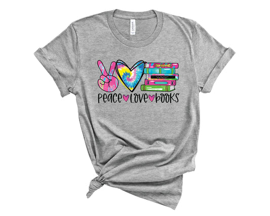 Peace Love Books Colorful - Transfer