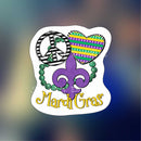 Peace love Mardi Gras 1 - Sticker