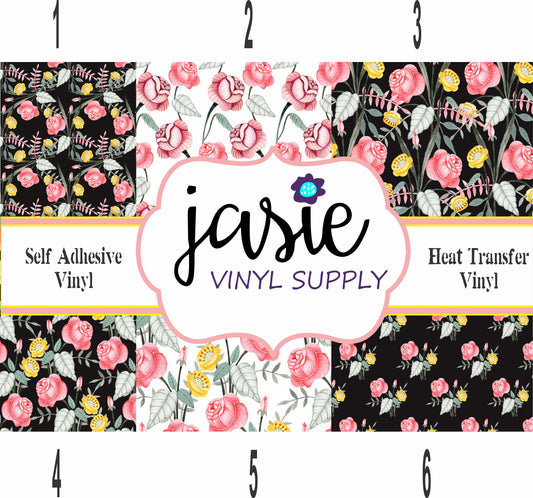 Pink Floral Printed Vinyl
