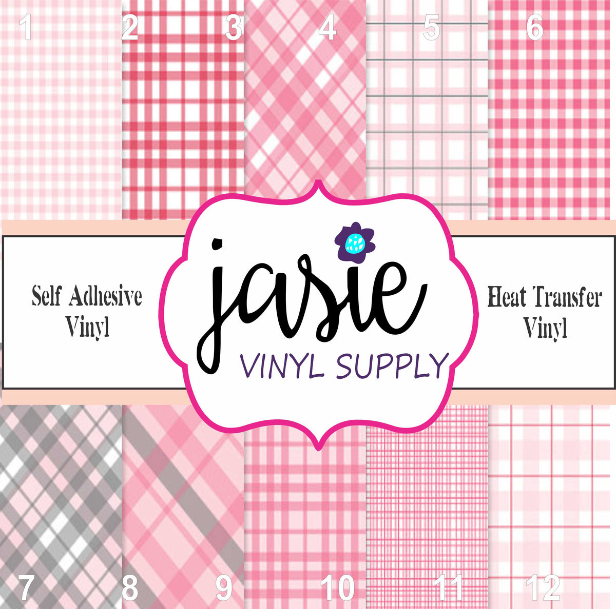 Pink Plaid Printed Vinyl