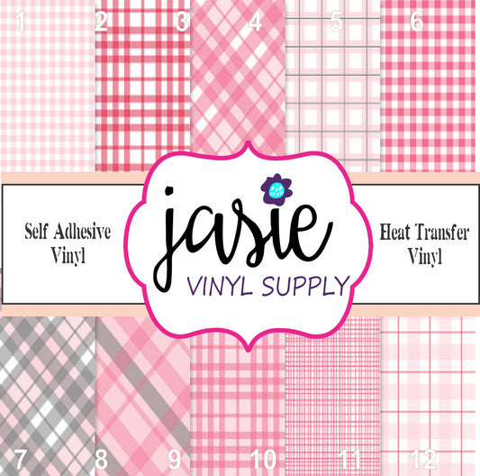 Pink Plaid Printed Vinyl