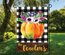 Plaid Floral Pumpkin Garden Flag