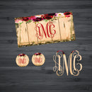 Red Floral and Wood Car Kit