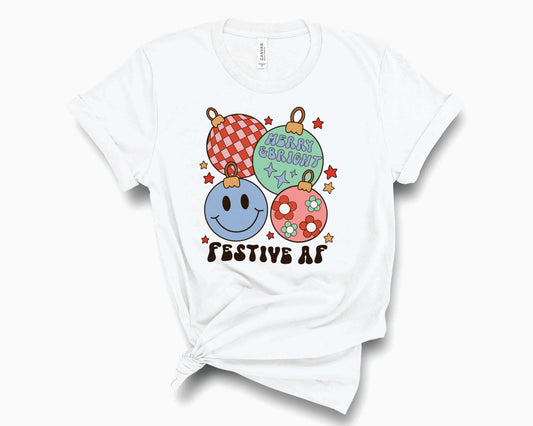 Retro Smiley Festive AF - Transfer