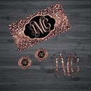 Rose Gold Glitter Leopard Car Kit