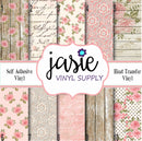 Shabby Chic Wood Lace Printed Vinyl