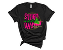 Sleigh All Day Pink Leopard Glitter - Transfer