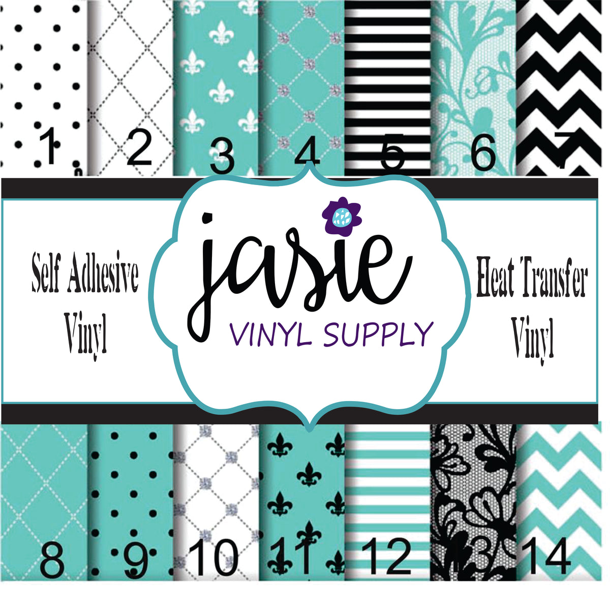 Turquoise Paris Printed Vinyl