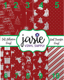 Red & Silver Christmas Printed Vinyl