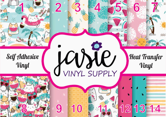 Summer Cute Cat Printed Vinyl