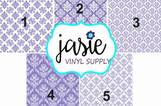 Purple Damask Printed Vinyl