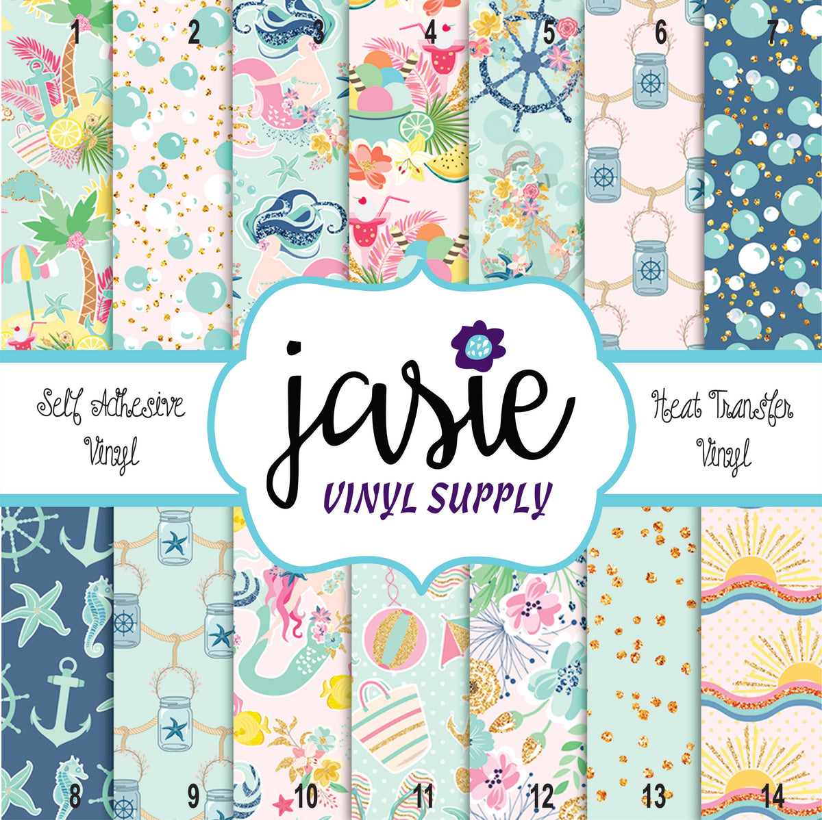 Summer Time Mermaid Printed Vinyl