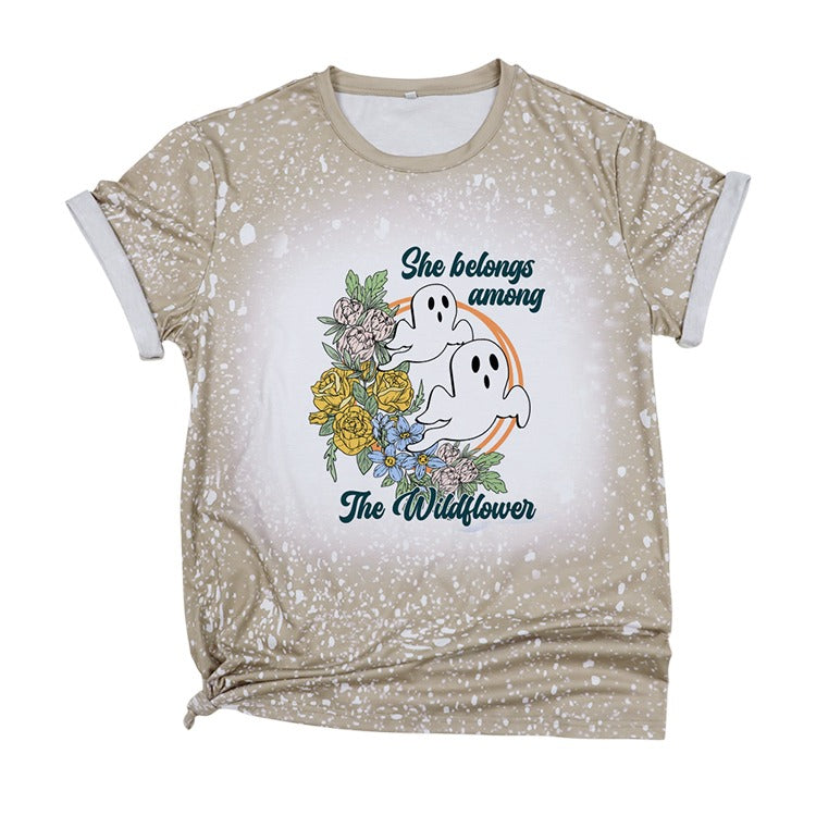 Polyester Bleach T-Shirt - Sand